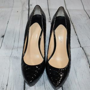 Sold Gianni Bini Black Leather Heels with a Croc Embossed Look